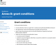 Annex B: grant conditions [Updated 19 April 2021]